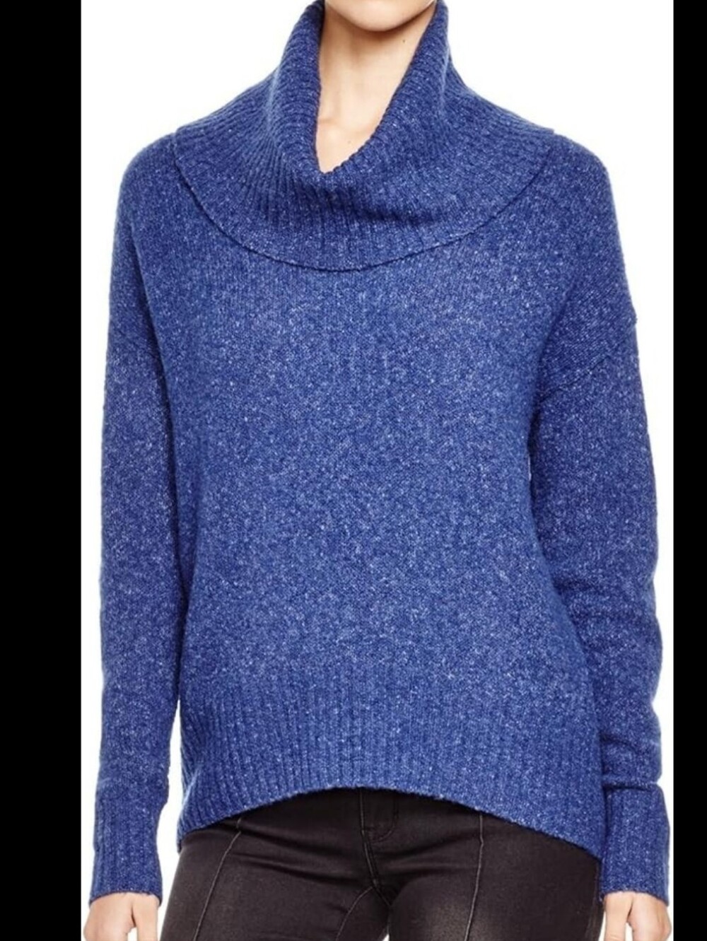 Michael Kors Blue Indigo Drapey Cowl Neck Sweater